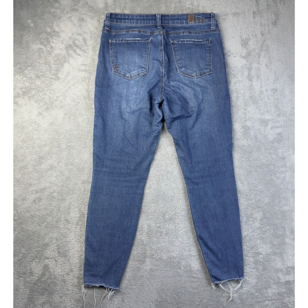 KUT From The Kloth Jeans Womens 10 Blue Carlo Ankle Skinny Distressed Hem Pants - Picture 2 of 14
